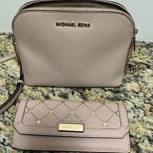 Michael Kors Blush Crossbody Bag and Wallet
